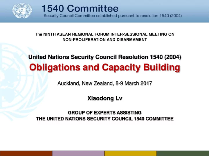 obligations and capacity building