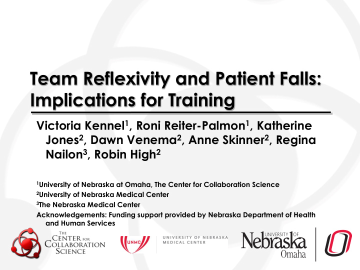 team reflexivity and patient falls implications for