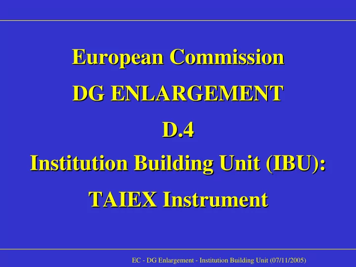 european commission european commission dg enlargement dg