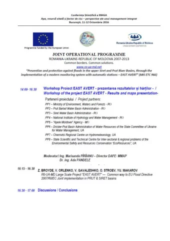 R0-UA-MD LARGE SCALE PROJECT EAST AVERT   COMMON WAY  TO EU FLOOD DIRECTIVE 2007/60/EC