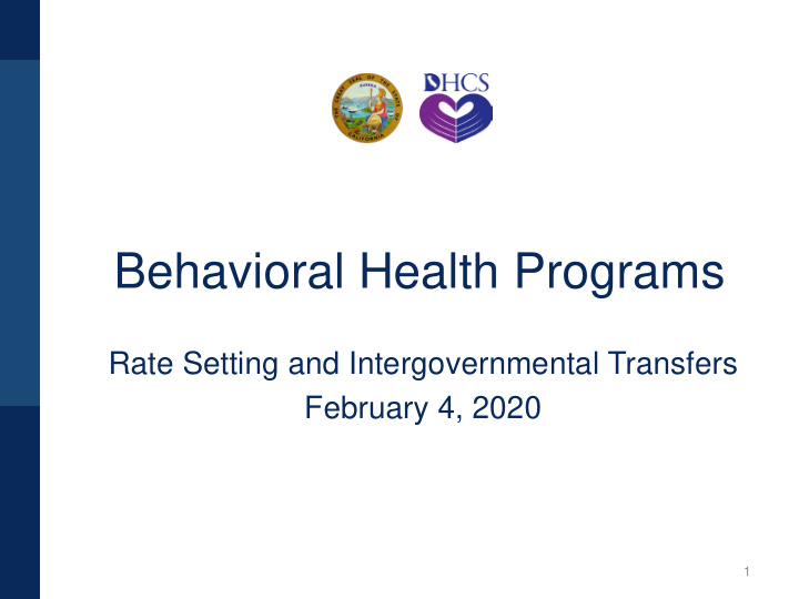 behavioral health programs
