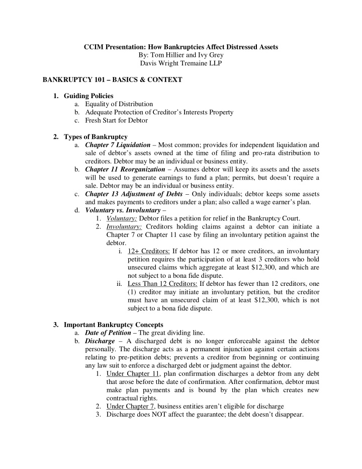 ccim presentation how bankruptcies affect distressed