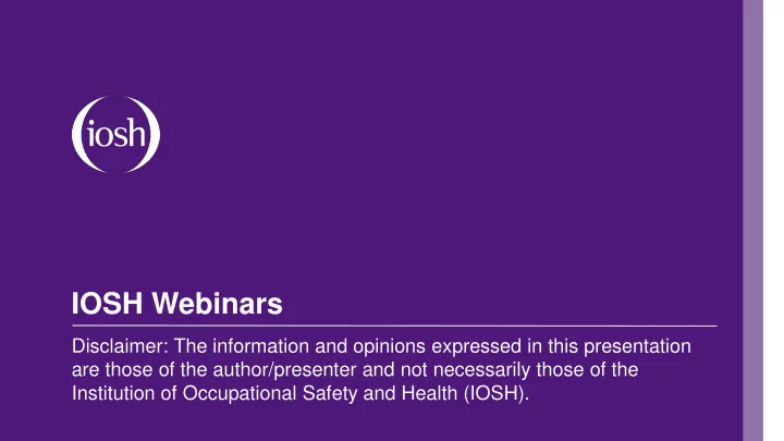 iosh webinars