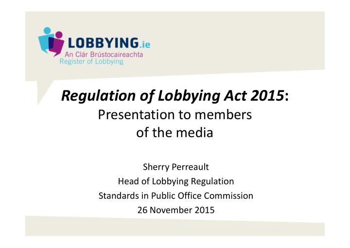 regulation of lobbying act 2015