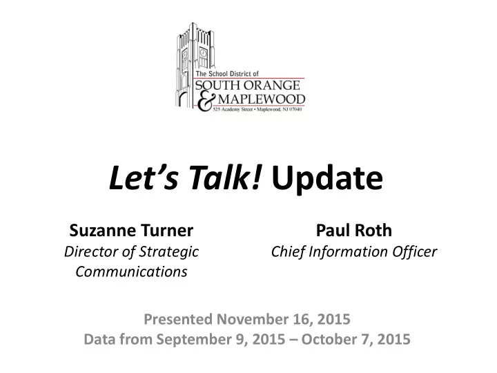 let s talk update