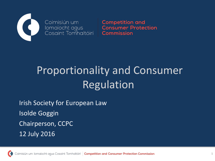 proportionality and consumer