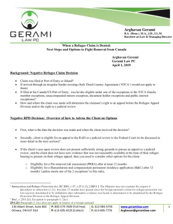 Arghavan Gerami  B.A. (Hons.), M.A., J.D., LL.M. Barrister-at-Law &amp; Managing Director  When a