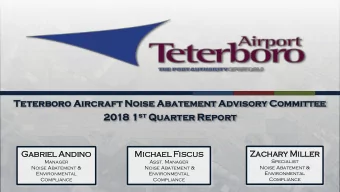 Teter  erbor  boro Aircraft  t Noise  e Abateme  ment  t Advisory Committ  ttee  ee st Quarter 2018