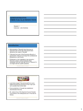 Introduction  Administrative Tribunals have become an  important part of the way that government