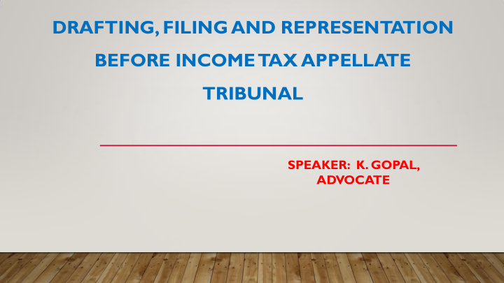 before income tax appellate tribunal
