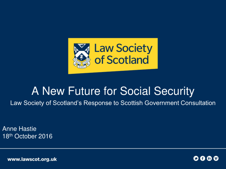 a new future for social security