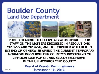 IN THE UNINCORPORATED COUNTY  Board of County Commissioners  November 10, 2014  Page 1 of 27