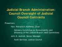 judicial branch administration council oversight of