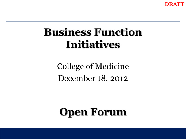 business function initiatives