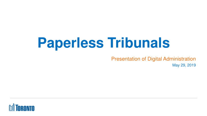 paperless tribunals