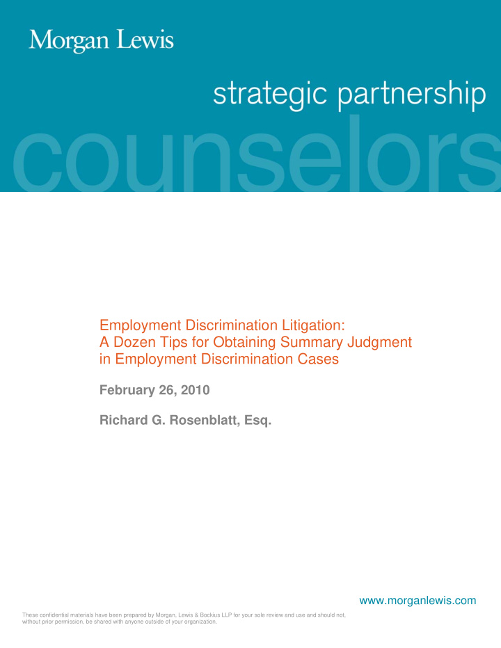 employment discrimination litigation
