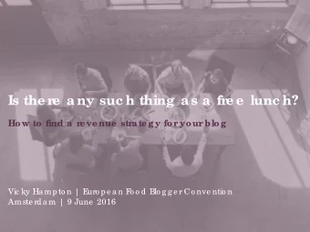 Is the re  a ny suc h thing  a s a  fre e  lunc h?  How to find a r  e ve nue  str  ate gy for