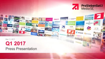 Q1 2017  Press Presentation  May 11, 2017 Q1 2017  At a Glance  Thomas Ebeling  Chief Executive