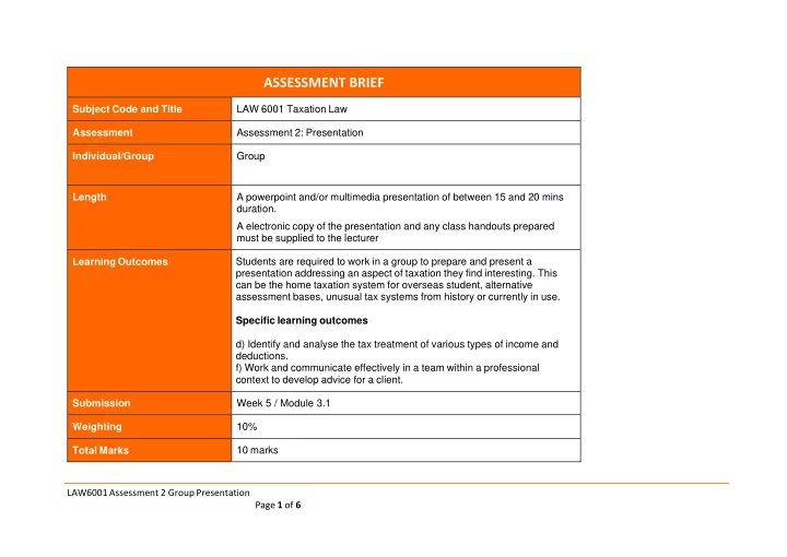 assessment brief