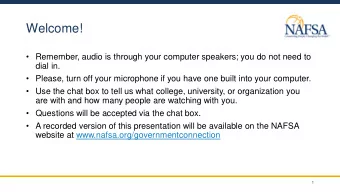 Welcome!   Remember, audio is through your computer speakers; you do not need to  dial in.