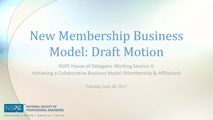 model draft motion