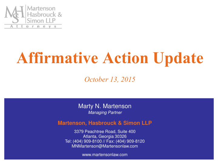 affirmative action update
