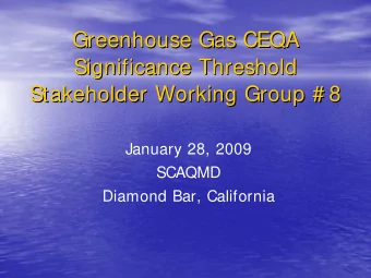 Greenhouse Gas CEQA  Greenhouse Gas CEQA  Significance Threshold  Significance Threshold