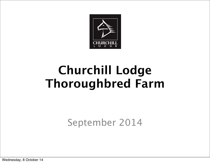 churchill lodge thoroughbred farm