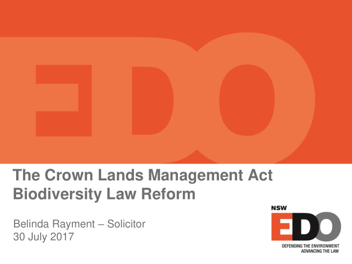 the crown lands management act