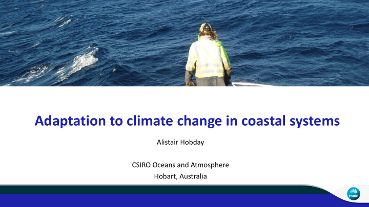 adaptation to climate change in coastal systems