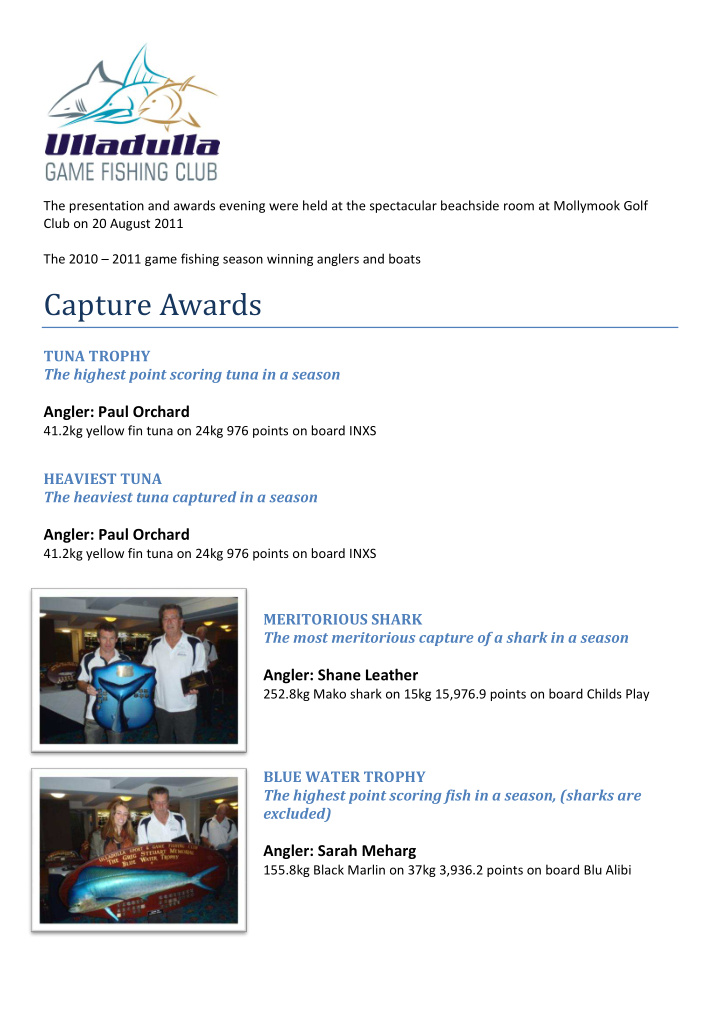 capture awards