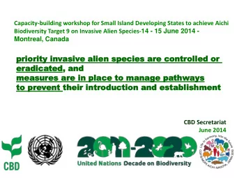 prio  priority  rity in  inva  vasiv  sive  e alien  alien spe  specie  cies  s ar  are c  e con