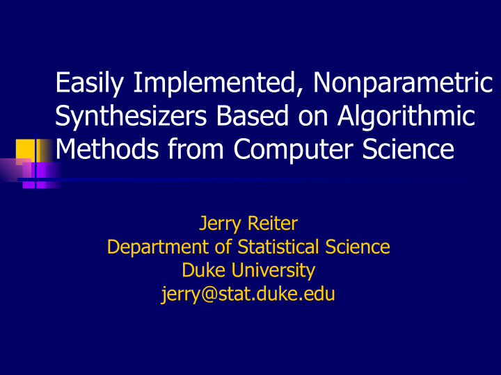 easily implemented nonparametric synthesizers based on