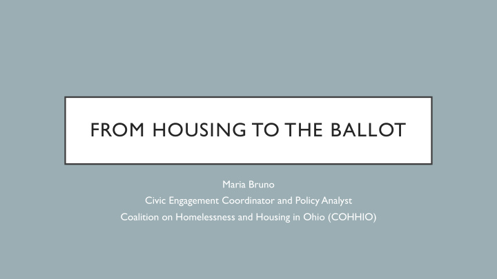 from housing to the ballot