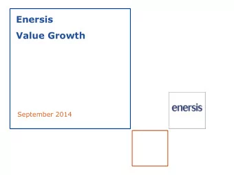 Enersis  Value Growth  September 2014  Disclaimer  This presentation contains statements that could