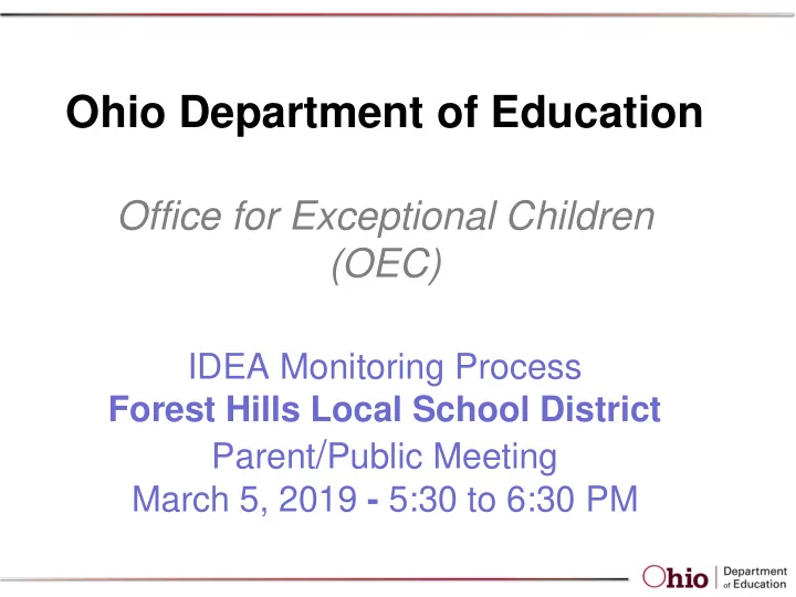ohio department of education