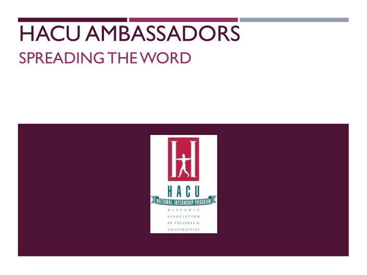 hacu ambassadors