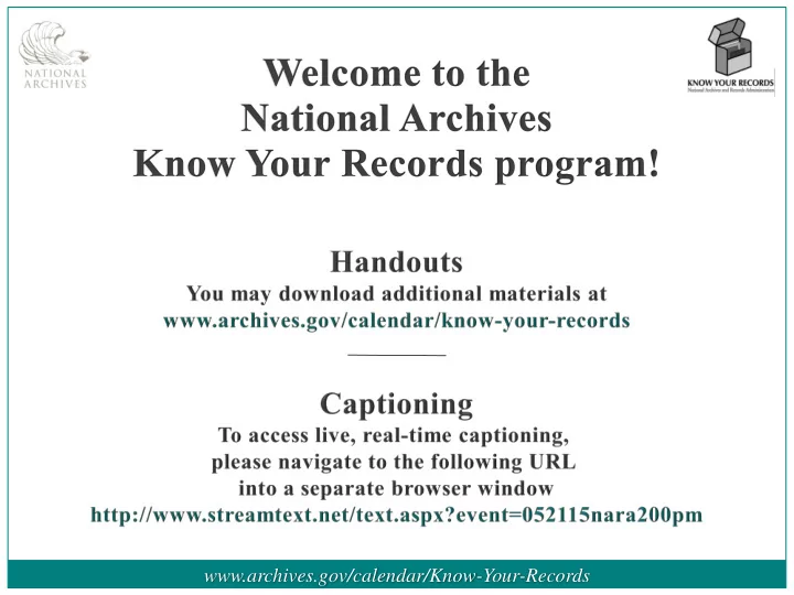 archives gov calendar know your records the national