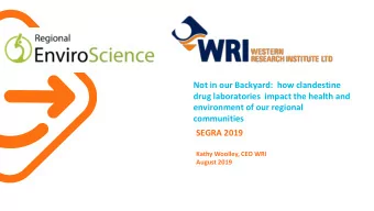 Not in our Backyard:  how clandestine  drug laboratories  impact the health and  environment of our