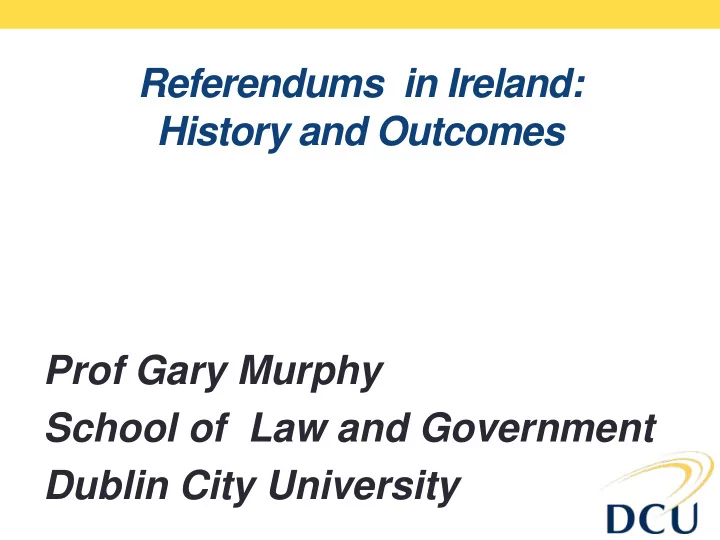 referendums in ireland history and outcomes