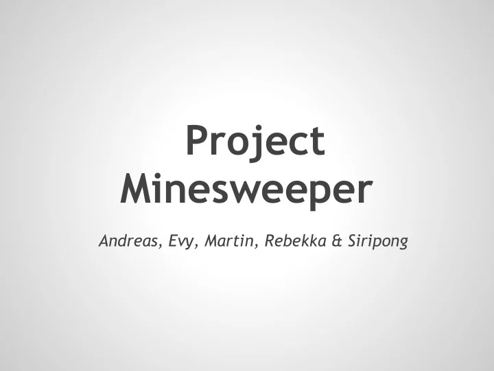 project minesweeper