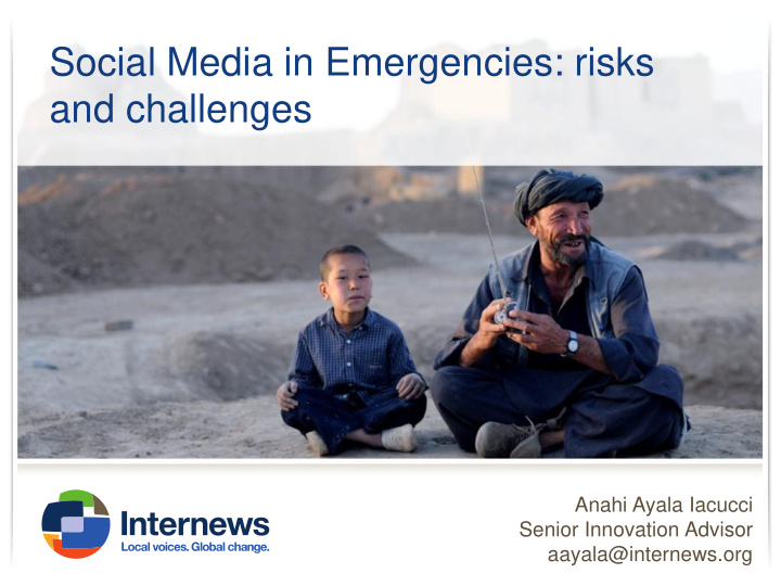 social media in emergencies risks and challenges