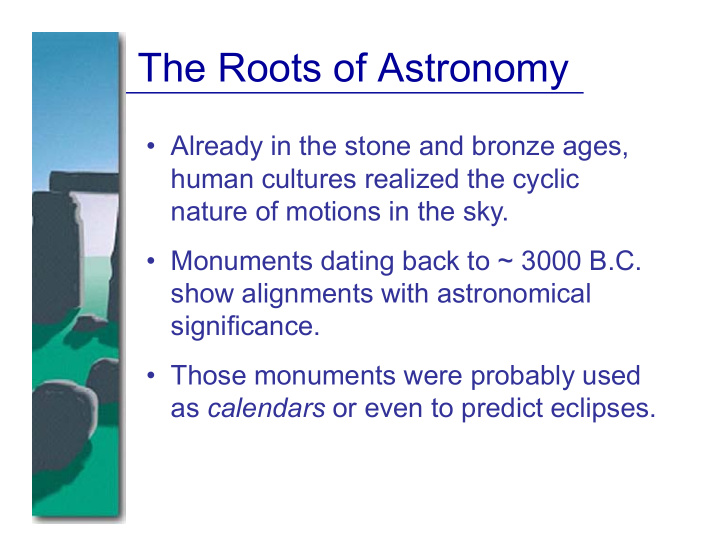 the roots of astronomy