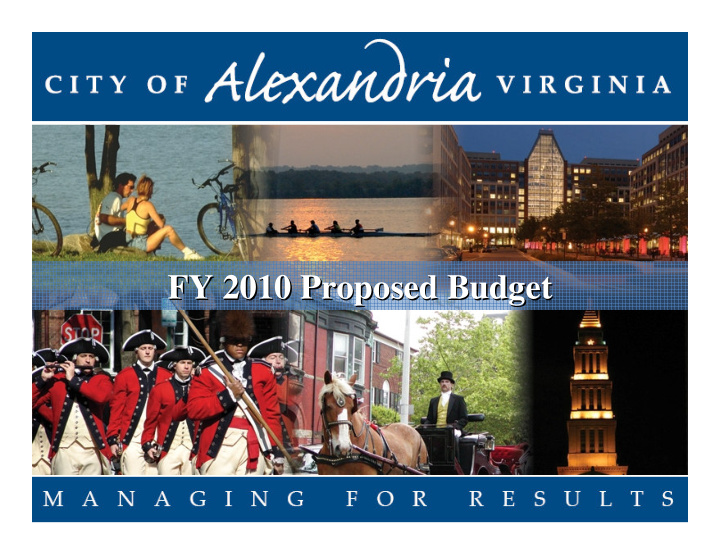fy 2010 proposed budget fy 2010 proposed budget