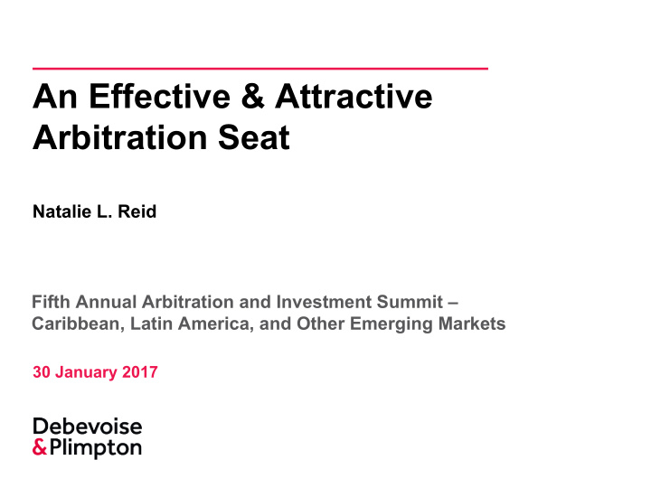 an effective attractive arbitration seat