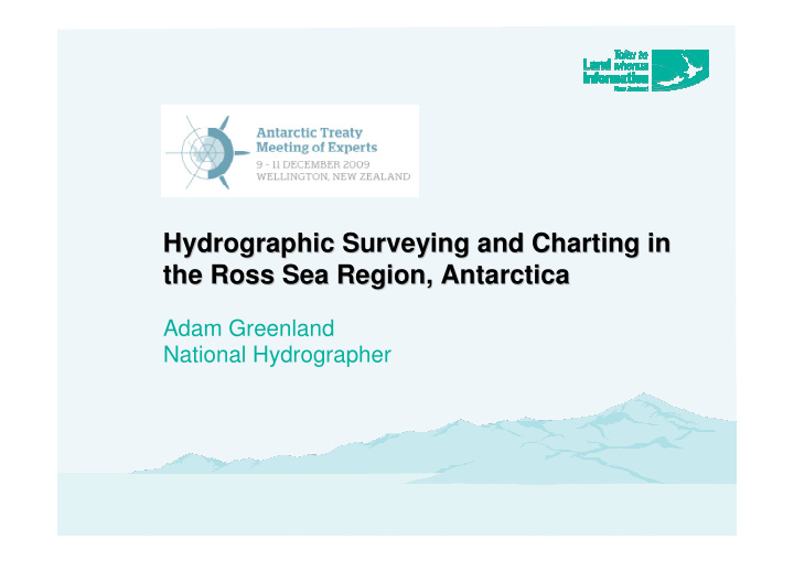 hydrographic surveying and charting in hydrographic