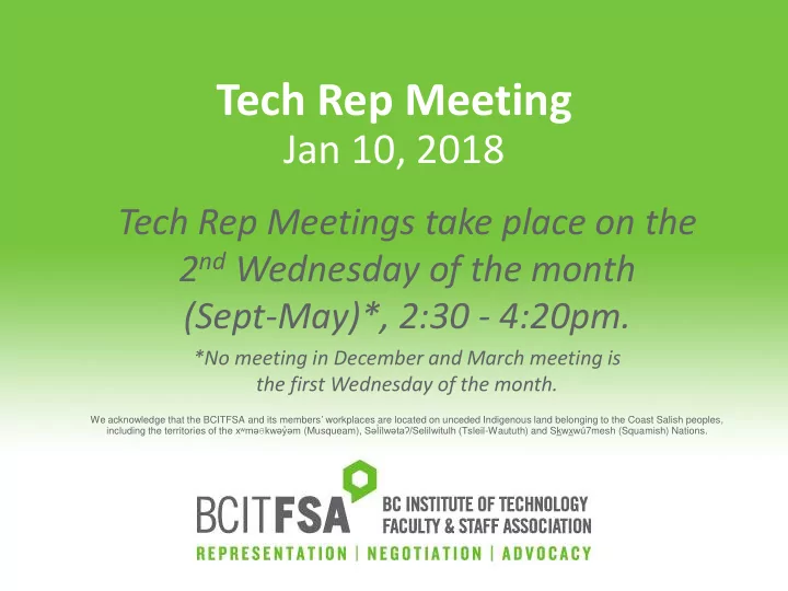 tech rep meeting
