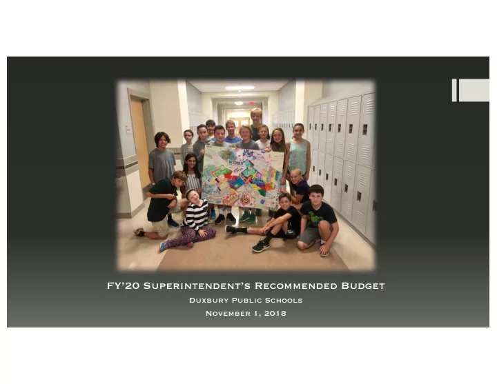 fy 20 superintendent s recommended budget