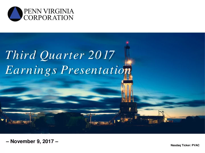 third quarter 2017 earnings presentation