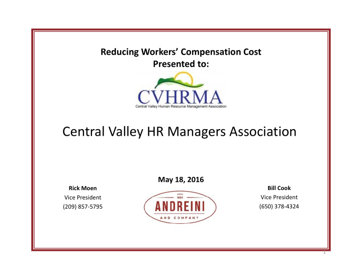 central valley hr managers association
